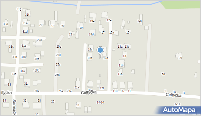 Kalisz, Celtycka, 17d, mapa Kalisza