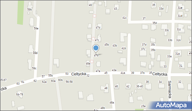 Kalisz, Celtycka, 47b, mapa Kalisza