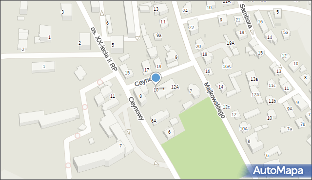 Kartuzy, Ceynowy Floriana, dr., 10, mapa Kartuzy