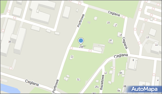 Katowice, Ceglana, 23A, mapa Katowic