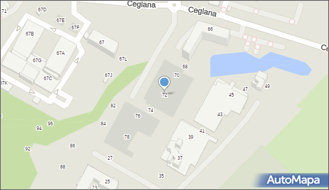 Katowice, Ceglana, 72, mapa Katowic