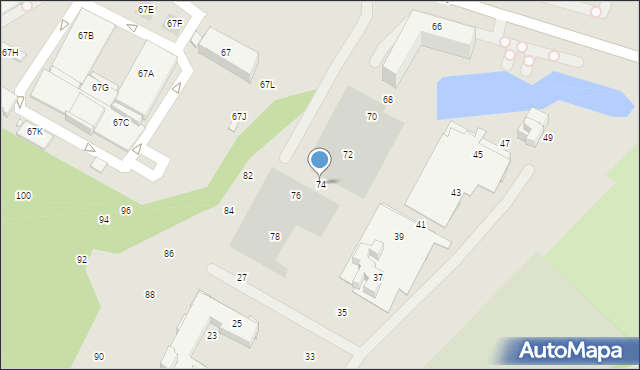 Katowice, Ceglana, 74, mapa Katowic