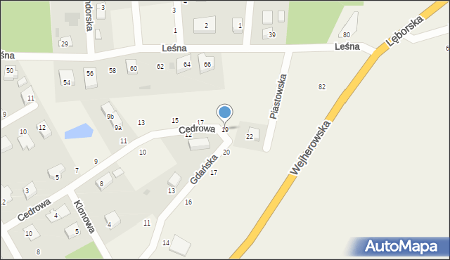 Kębłowo, Cedrowa, 19, mapa Kębłowo