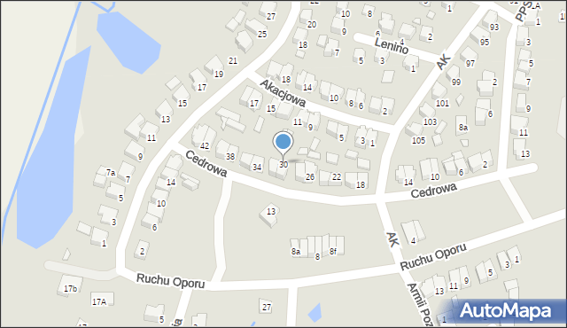 Kępno, Cedrowa, 30, mapa Kępno