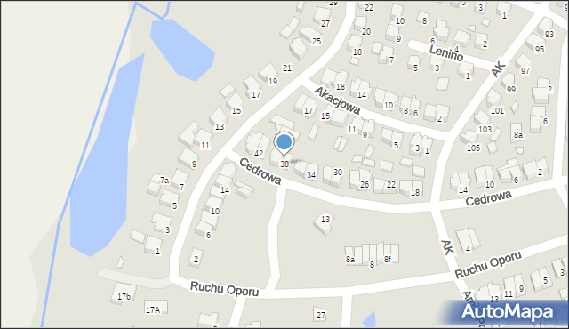 Kępno, Cedrowa, 38, mapa Kępno