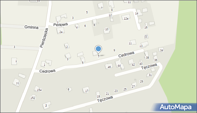 Kiczyce, Cedrowa, 7, mapa Kiczyce