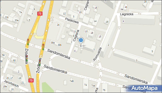 Kielce, Ceglana, 6, mapa Kielc