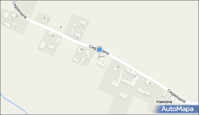 Klekotna, Cegielniana, 17, mapa Klekotna