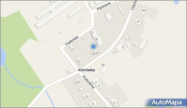 Klonówka, Ceynowy Floriana, dr., 1, mapa Klonówka