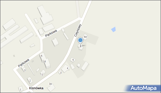 Klonówka, Ceynowy Floriana, dr., 6, mapa Klonówka