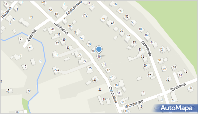 Kobiernice, Centralna, 46, mapa Kobiernice