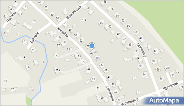 Kobiernice, Centralna, 48, mapa Kobiernice