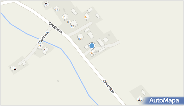 Kocmyrzów, Centralna, 97, mapa Kocmyrzów