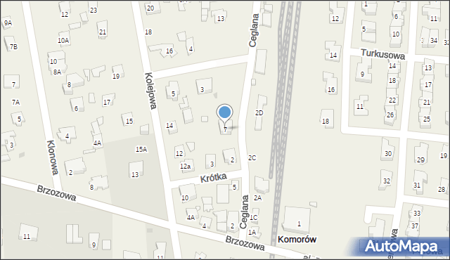 Komorów, Ceglana, 7, mapa Komorów