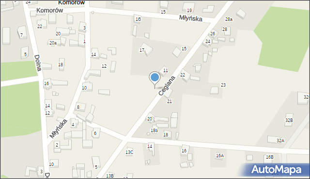 Komorów, Ceglana, 11a, mapa Komorów