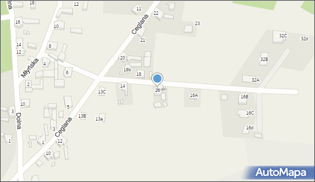 Komorów, Ceglana, 16, mapa Komorów