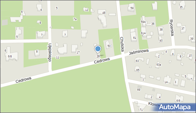 Konstancin-Jeziorna, Cedrowa, 19, mapa Konstancin-Jeziorna