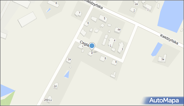 Korzeniewo, Ceglana, 4, mapa Korzeniewo