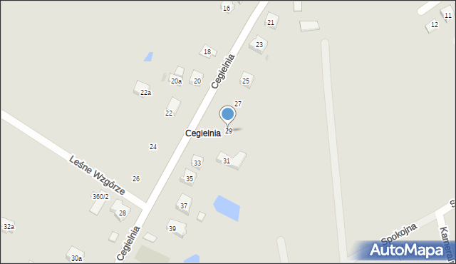 Kościerzyna, Cegielnia, 29, mapa Kościerzyna