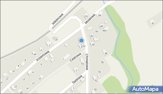 Kozy, Cedrowa, 2, mapa Kozy