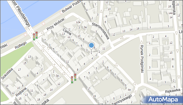 Kraków, Celna, 1, mapa Krakowa