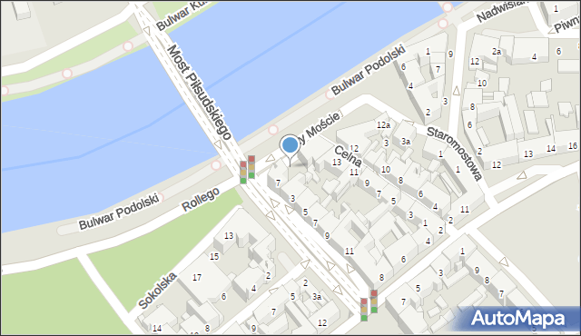 Kraków, Celna, 15, mapa Krakowa