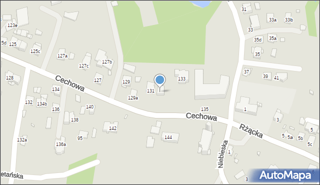 Kraków, Cechowa, 131a, mapa Krakowa