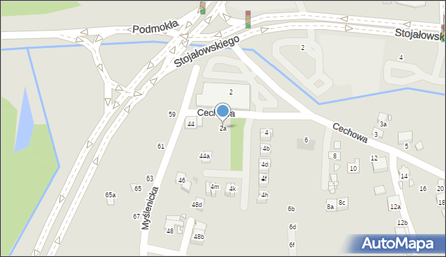 Kraków, Cechowa, 2a, mapa Krakowa