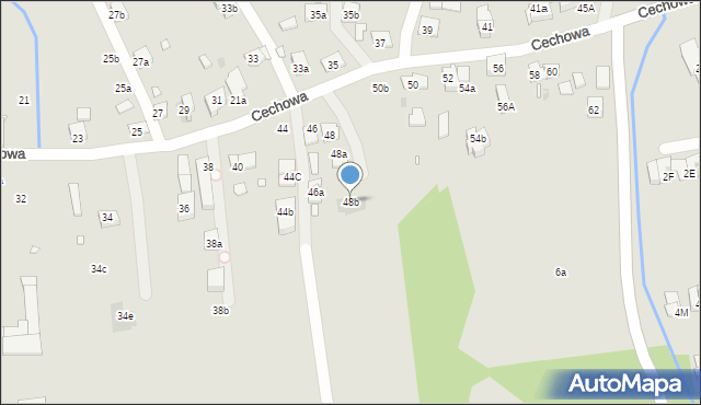 Kraków, Cechowa, 48b, mapa Krakowa