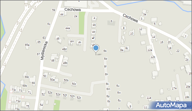 Kraków, Cechowa, 4jb, mapa Krakowa