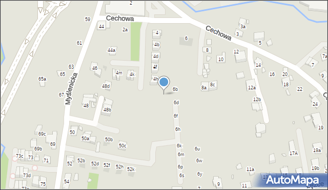 Kraków, Cechowa, 4jc, mapa Krakowa