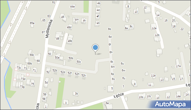Kraków, Cechowa, 4jh, mapa Krakowa