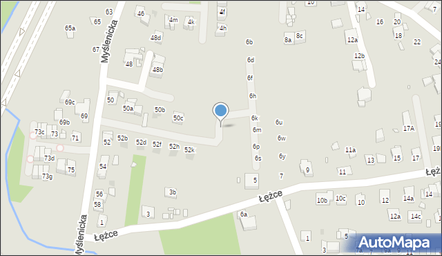 Kraków, Cechowa, 4jm, mapa Krakowa