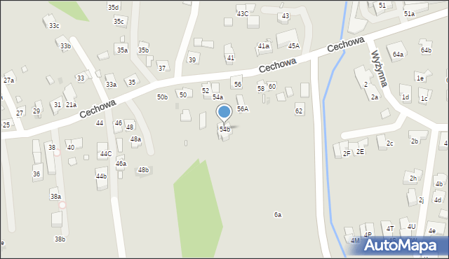 Kraków, Cechowa, 54b, mapa Krakowa