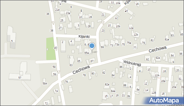 Kraków, Cechowa, 67a, mapa Krakowa