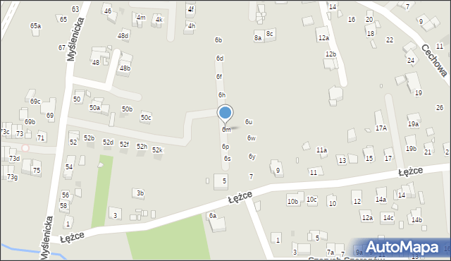 Kraków, Cechowa, 6m, mapa Krakowa