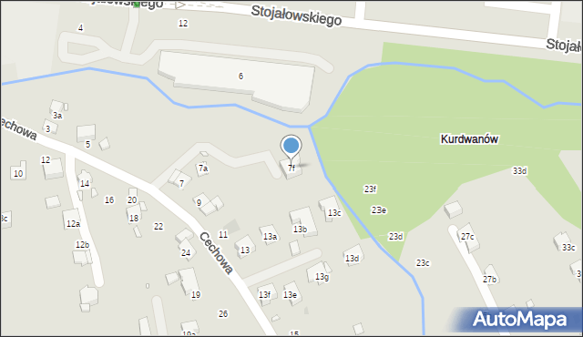 Kraków, Cechowa, 7f, mapa Krakowa