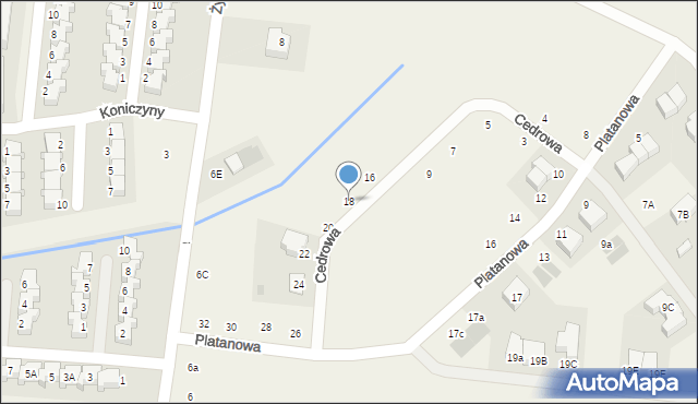 Kręczki, Cedrowa, 18, mapa Kręczki