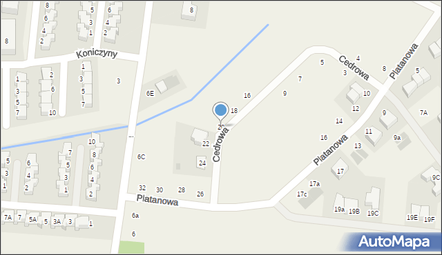 Kręczki, Cedrowa, 20, mapa Kręczki