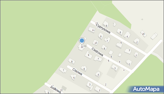 Krępa Słupska, Cedrowa, 11, mapa Krępa Słupska