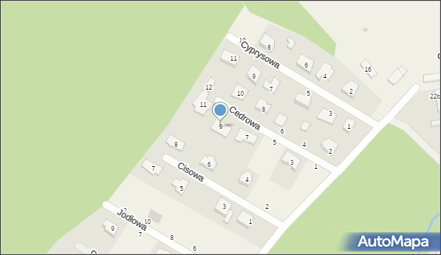 Krępa Słupska, Cedrowa, 9, mapa Krępa Słupska