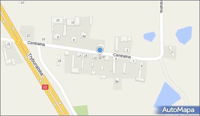 Kruszów, Centralna, 11, mapa Kruszów