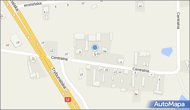 Kruszów, Centralna, 6, mapa Kruszów