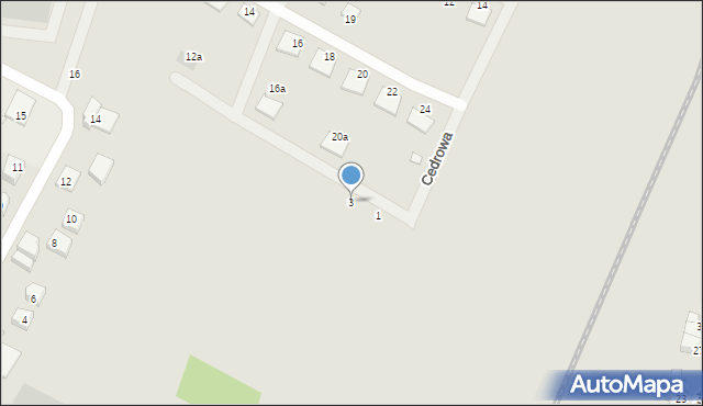 Kwidzyn, Cedrowa, 3, mapa Kwidzyn