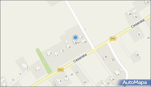 Łączka, Cesarska, 13, mapa Łączka