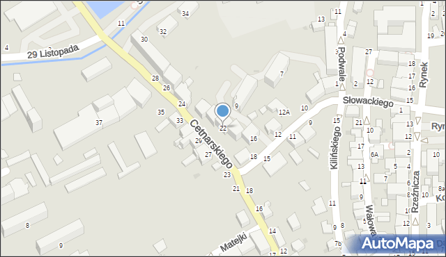 Łańcut, Cetnarskiego Jana, 22, mapa Łańcut