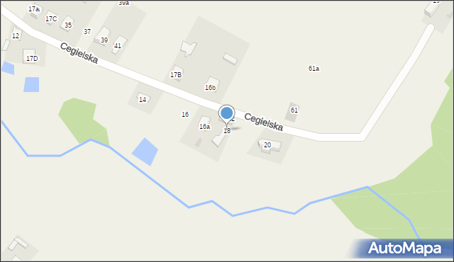 Laski, Cegielska, 18, mapa Laski