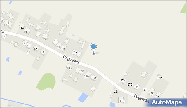 Laski, Cegielska, 33, mapa Laski