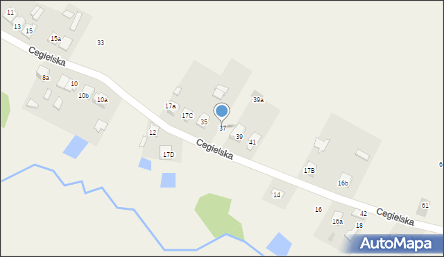 Laski, Cegielska, 37, mapa Laski