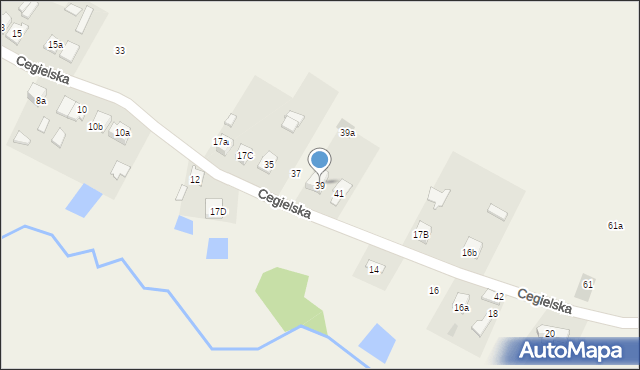 Laski, Cegielska, 39, mapa Laski